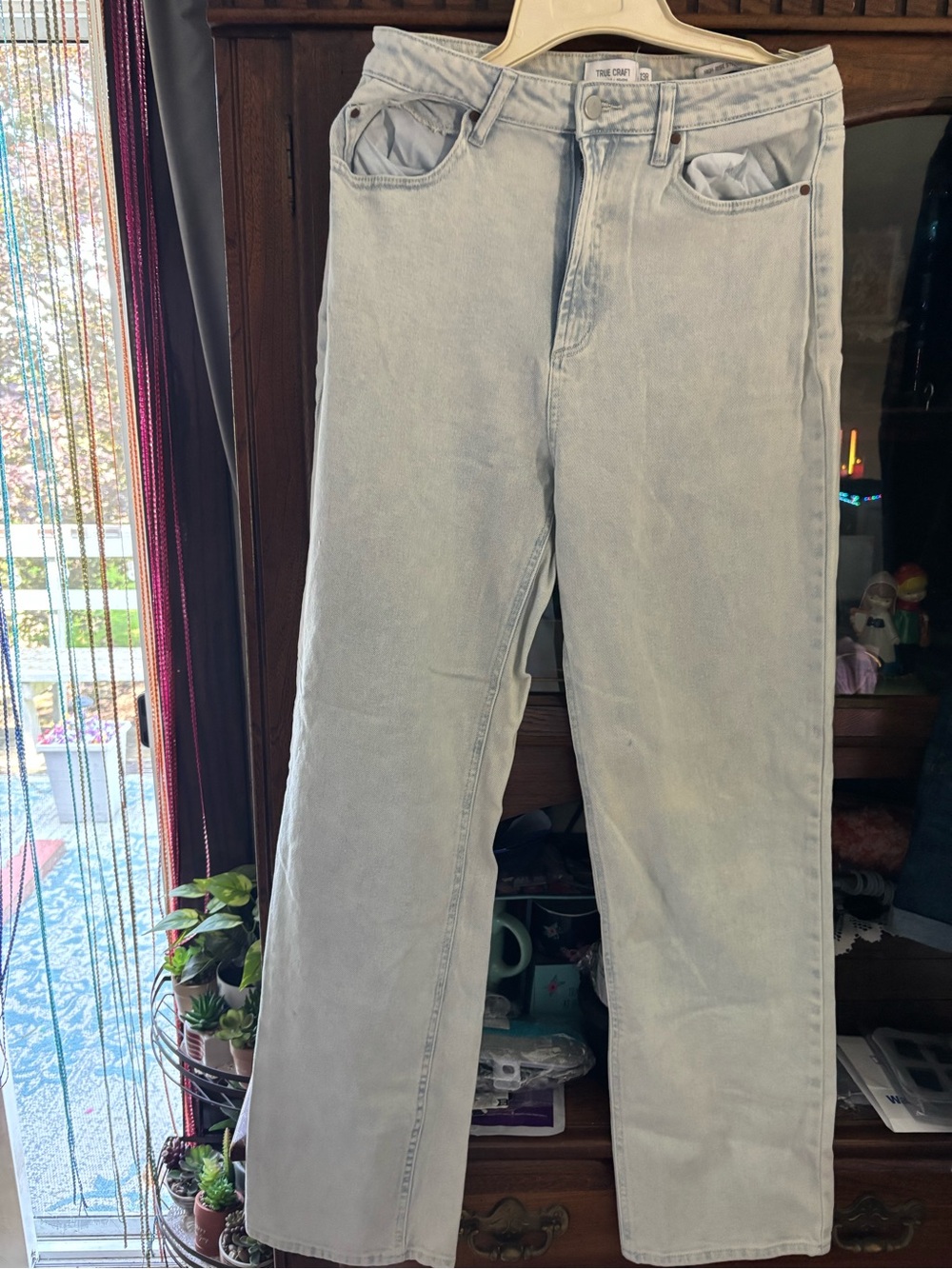 Light Wash Straight-Leg Jeans
